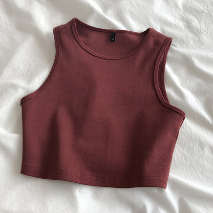 Foreign Trade Net Red Bm Wind Leaking Umbilical Vest New High Waist Slim Stretch Slim Short Sleeveless Bottoming Female Xia Lu Waist