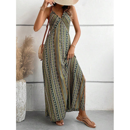 New Women's Sleeveless Sling Long Dress