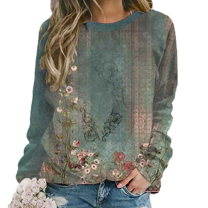 Women's Tie-dye Retro Printing 3D Digital Printing Sweater