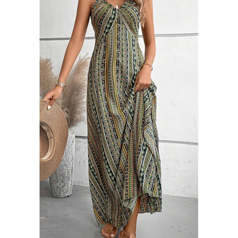 New Women's Sleeveless Sling Long Dress