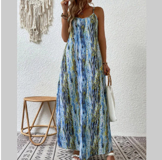 Women's Trendy Printed Drawstring Dress