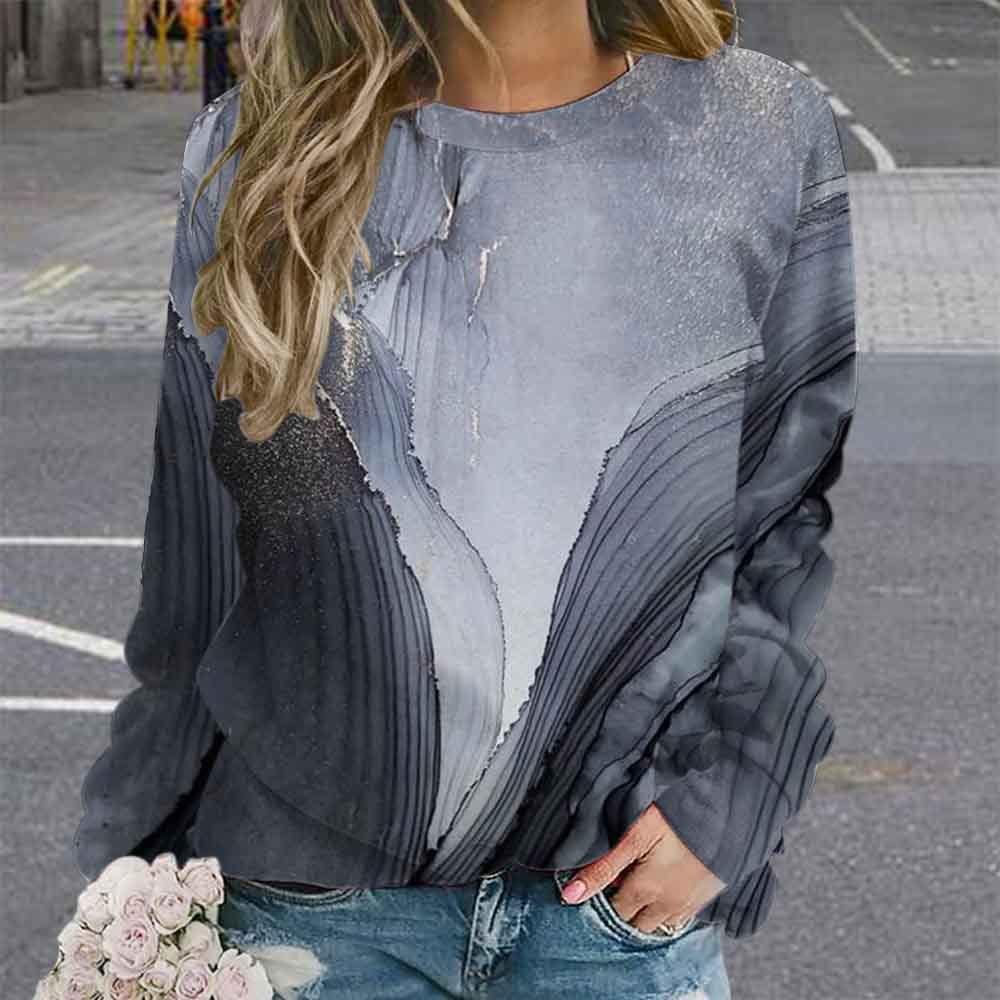 Women's Tie-dye Retro Printing 3D Digital Printing Sweater