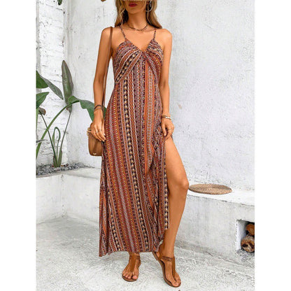 New Women's Sleeveless Sling Long Dress