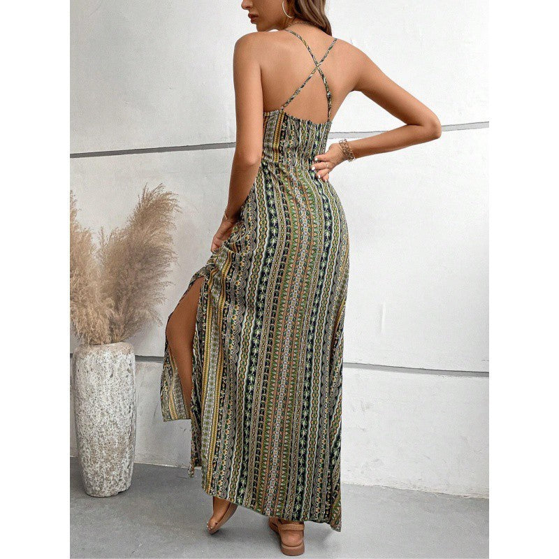 New Women's Sleeveless Sling Long Dress