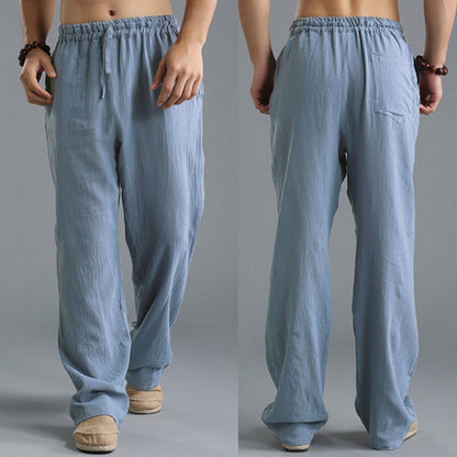 Men's Breathable Linen Loose Casual Sports Pants